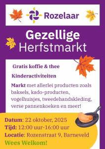 Lees meer over het artikel 🍁 Gezellige Herfstmarkt bij De Rozelaar! 🍁